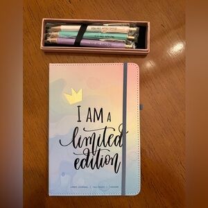 Pastel Limited Edition Journal with Crown Design & MESMOS 3pk Pens